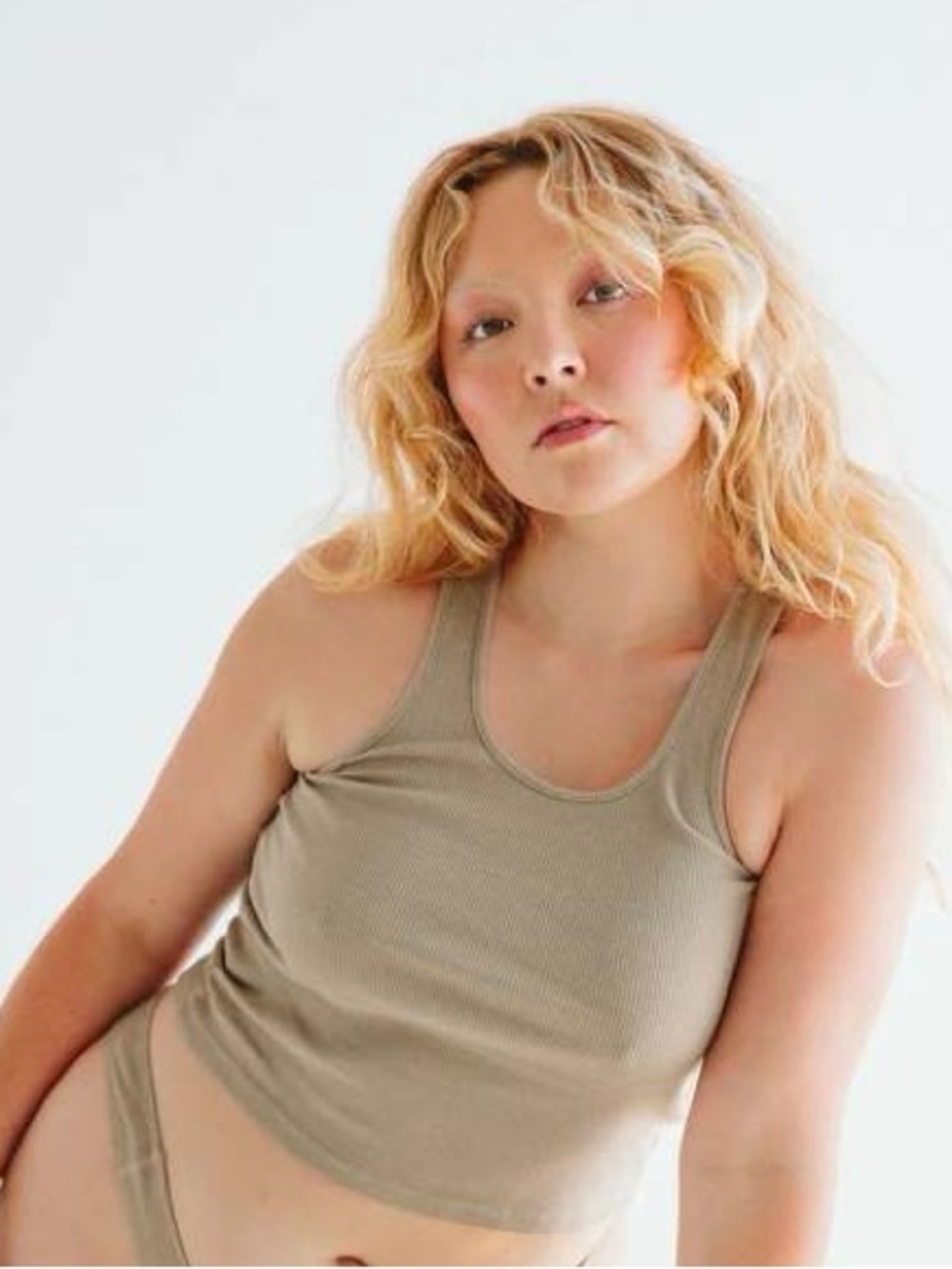 ARQ Sal Cropped Tank in Taupe Size S